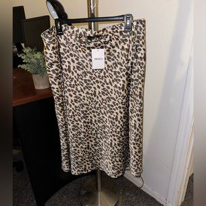 Leopard silk midi skirt!